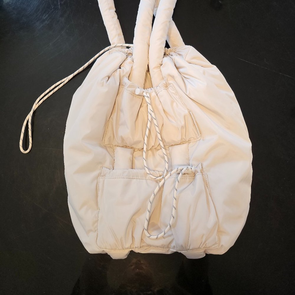 Dagne Dover Kal Puff Drawstring Tote in Moonbeam
